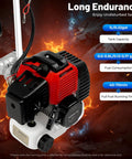 Beast 2 Stroke 2.3 HP Outboard Motor With Heavy Duty Air Cooling System 52CC Boat Engine in front of fiery background