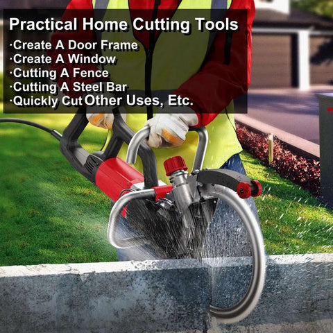 Pro Grade 370 Mm Concrete Ring Saw With 9500 W Brushless Motor And Water Fed Dust Control Built Like A Tank For Smooth Deep Cutting Through Stone Brick Tile And Wall Grooving Workhorse in use cutting a concrete block.