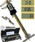 Absolute Origin 0 To 6 Inch Digital Caliper Pro Grade With Depth Base IP54 Stainless Steel SPC USB Output Fraction Reading