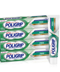 Strong All Day Hold Denture Adhesive Cream With Food Seal For Comfort Flavor Free And Zinc Free 2.4 Oz Tubes 4 Pack Clinically Proven HSA FSA Eligible Today, packaging with one tube displayed in front.