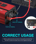 2000W Car Power Inverter 12V To 110V AC Converter With 4000 Watt Surge, showing connection to battery terminals.