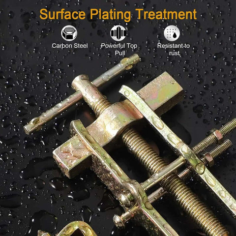 Heavy Duty 2 Jaw Wheel Hub Removal Tool With Adjustable Inner Bearing Puller Made From Forged Steel Drop-Forged Carbon Steel Heat Treated For High Torque Electroplated Rust Resistant Finish Self-Locking Leverage Design Perfect Sturdy Build For Heavy. carbon steel 2 jaw wheel hub puller with rust-resistant finish