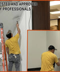 Person using Top Shelf Microfiber Paint Roller Covers 9 Inch on wall, demonstrating smooth finish and professional application.