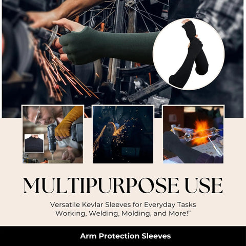 Rock Solid Heavy Duty Arm Sleeves With Finger Opening Cut And Heat Resistant Kevlar Work Guards For Welding And Gardening Built Different To Survive The Daily Grind Straight Up Game Changing Gear