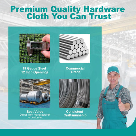 Kickass Black Hardware Cloth 1/2 Inch By 24 Inches By 50 Feet Long 19 Gauge Premium Grade Welded Steel Wire Mesh Roll and features.