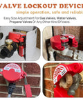 Gate Valve Lockout Device With Safety Padlock For Outdoor Faucets And Hose Bibs Lock Kit For Propane Tanks installed on valves