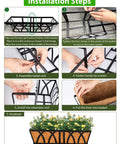 Installation steps for Three Pack 24 Inch Balcony Planter Boxes For Railing And Window Boxes, Dope Outdoor Fence Planters Hanging