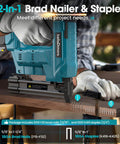 Badass Two In One Cordless Brad Nailer And Staple Gun Combo Drives 18 Gauge Nails Up To One Inch Length for furniture assembly.