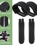 Double Adhesive Adjustable Bike Pedal Straps With Anti Slip Toe Clips Universal Foot Straps for secure ride, black nylon