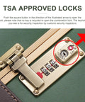 TSA approved lock on Vintage 3 Piece Luggage Set Hardside Lightweight Spinner Suitcases With Under Seat Train Case Army Green Retro Vibe Travel Gear For Weekend Trips And Everyday Getaways