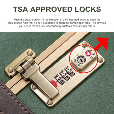 TSA approved lock on Vintage 3 Piece Luggage Set Hardside Lightweight Spinner Suitcases With Under Seat Train Case Army Green Retro Vibe Travel Gear For Weekend Trips And Everyday Getaways