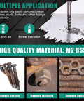 Image showing Left Handed Drill Bit And Screw Extractor Kit With Cobalt Steel, Ten Piece Pro Grade Set for removing screws and bolts.