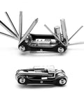 12 In 1 Bike Multitool Kit Lightweight Stainless Steel Bicycle Tool With Hex Key Screwdriver Chain Breaker Spoke Wrenches Open View
