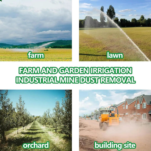 2 Inch Farm Irrigation Spray Gun For Farmland Sprinkler System With 360 Degree Adjustable Coverage image showing field applications