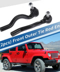 Beefy Tie Rod End Kit For Jeep Grand Cherokee 2011 To 2015 Front Outer Left And Right Durable Steering Linkage Replacements ES800972 ES800973 OE Quality, 2-piece front outer tie rod ends