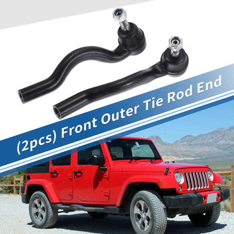 Beefy Tie Rod End Kit For Jeep Grand Cherokee 2011 To 2015 Front Outer Left And Right Durable Steering Linkage Replacements ES800972 ES800973 OE Quality, 2-piece front outer tie rod ends