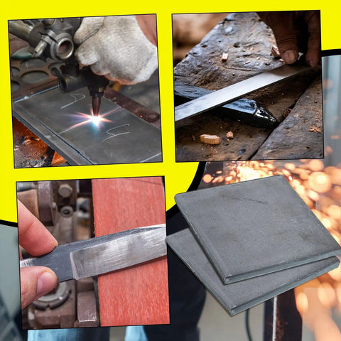4 Pcs Hot Rolled ASTM A36 Steel Plates Half Inch Thick 4X4 Inch Flat Metal Plates Square for Drilling and Welding DIY