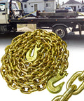 G80 Transport Chain Three Eighths Inch By Twenty Five Foot With Clevis Grab Hooks Heavy Duty Tow Chain for flatbed towing