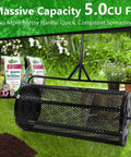 No Brainer 44 Inch Push And Tow Compost Spreader With Durable Powder Coated Metal Mesh Roller for garden spreading