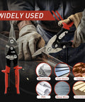 Aviation Tin Snips 10 Inch Heavy Duty Straight Cut Metal Cutter With Double Lever CRMO Steel Blades in use cutting metal sheet.