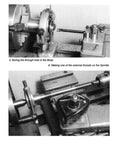 Book: Metal Lathe for Home Machinists, two-panel black-and-white photos of a lathe with chuck and toolpost