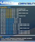 Compatibility chart for Straight Up Direct Swap Electric Fuel Pump Module Assembly for 2005 through 2015 Chrysler 300 and Dodge Magnum.