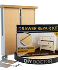 Drawer Repair Kit Easy Fix For Sagging Buckled Drawers 3 Pack Reinforcers with brackets and screws for strengthening drawers.