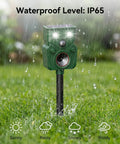 Solar Motion Sensor Ultrasonic Deer Repellent 2 Pack With LED Lights Waterproof Outdoor Wildlife Deterrent For Deer Coyotes Raccoons And Dogs 2026 Upgrade Easy Setup And Humane Yard Protection, IP65 in rain