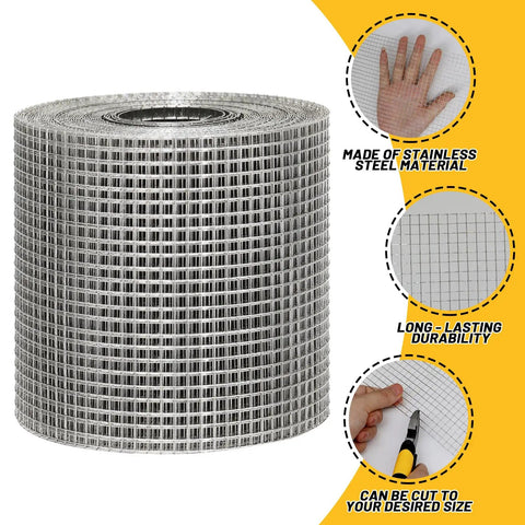 Hella Sturdy 5 Inch Stainless Steel Mesh Roll for Rain Gutters, shown as a roll with a gray metallic finish.