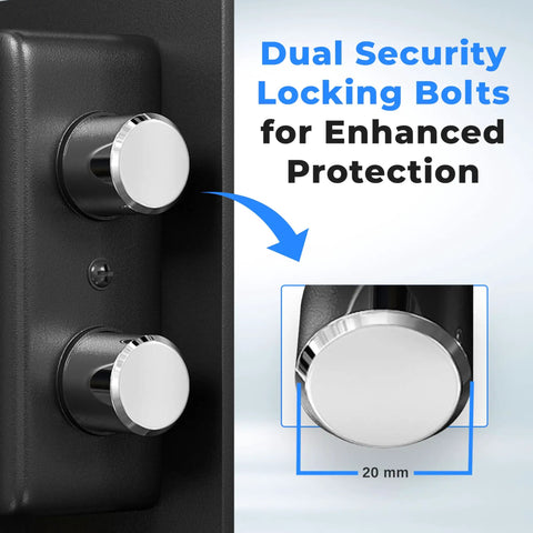 Close-up of dual security locking bolts of Heavy Duty Electronic Fingerprint Safe With Digital Touch Pad And Code Access