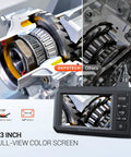 5.5mm Ultra Slim Industrial Endoscope with 1080P Borescope Camera and 4.3 Inch Screen displaying machinery internals