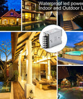 Top Shelf Industrial Switch Mode Power Supply 15W 12V 1.2A used for outdoor LED lighting in various illuminated settings.