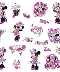 Minnie Fashionista Peel And Stick Wall Decal Pink For Kids Room Removable Repositionable Wall Art Set With 19 Pieces