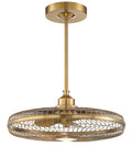 Industrial Cage Fandelier Ceiling Fan With Remote Control And Integrated Led Light Warm Brass Adjustable Stem beauty from below