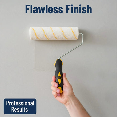 Paint Roller Kit With 19 Handy Essentials Including Microfiber Sleeves, Roller Frames, Tray, Angled Brush, Foam Brush, Scrapers And Drop Cloth For Walls, Cabinets, Interior And Exterior Painting Projects