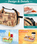 Cowboy Themed Lunch Bag Insulated Tote With Big Capacity For Work, Picnics, And Camping, Leakproof Cooler with buckle handle