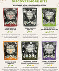 Selection of seed kits including vegetables, herbs, microgreens, and flowers with packaging details