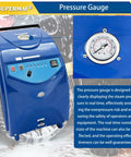 Industrial Steam Cleaner Drops Smokin Hot High Pressure Steam For Auto Shop Degreasing And Fleet Maintenance With Instant Heating showing pressure gauge.
