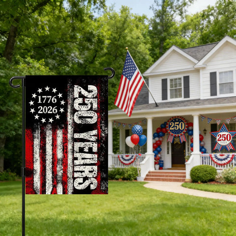 Patriotic 250th Anniversary USA Garden Flag For Outside Double Sided Waterproof Stars And Stripes Banner in yard display
