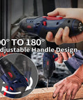 3 In 1 Cardboard Cutter, Cordless Screwdriver And Wine Opener Kit with adjustable 90° to 180° rotary handle in use