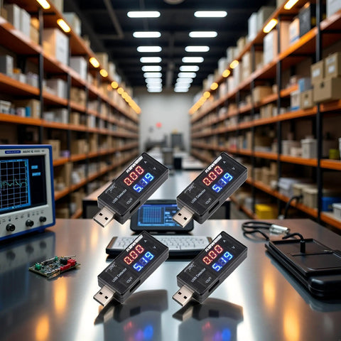 4 Pack USB Power Meters With LCD Readout, USB Current Meter And Voltage Tester 3 To 9V 0 To 5A in industrial setting