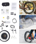 High Power 2000W 48V Electric Bike Conversion Kit With Rear Wheel Hub Motor For 20 by 4 Inch Wheels components and installation images