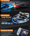 Image showcasing 3 Channel WiFi Dash Cam With Front, Rear And Cabin Cameras, G-Sensor feature, and loop recording capability.