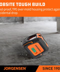 Jorgensen dust-proof TPE overmold housing for Laser Level With Tripod And Two Plumb Dots For Pro Grade Precise Floor To Ceiling Alignment 100 Foot Cross Line Laser With Five Laser Line Modes Including Vertical Horizontal Cross Top And Bottom Points