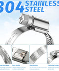 Twenty Four Pack Adjustable Stainless Steel Hose Clamps Three Quarters To One And A Quarter Inches Solid Band No Holes