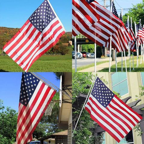 2x3 Indoor Outdoor US Flag made from polyester nylon, double stitch edges, brass grommets, vibrant color on porches and gardens
