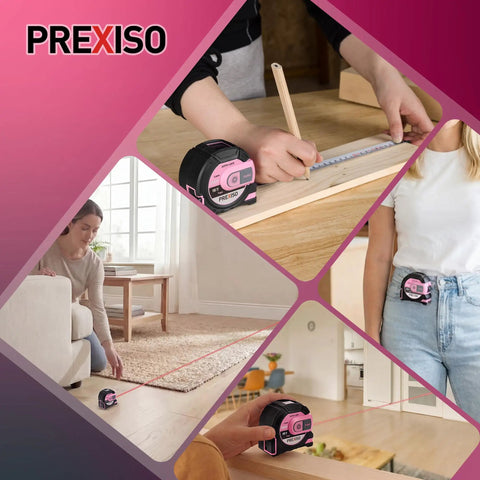 PREXISO Two In One Laser Tape Measure With 215 Ft Laser Range And 16 Ft Manual Tape, used for DIY measuring