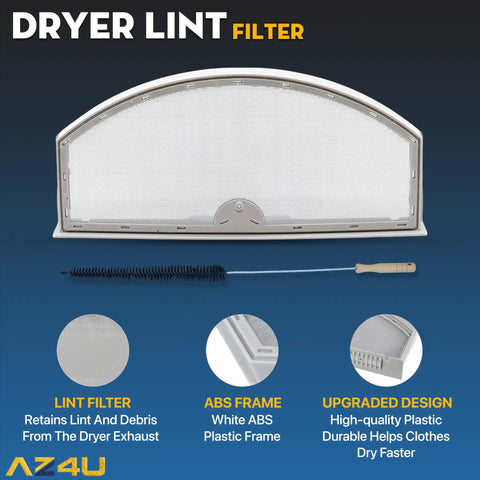 GE Gas Dryer Lint Screen Replacement That Fits Multiple GE Models with white ABS frame and cleaning brush