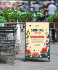Heavy Duty 24x36 Outdoor A Frame Signs Double Sided Sandwich Board For Outside Use All Weather Wind Resistant Sidewalk Display Frame Sturdy Iron Frame With Easy Push In Design For Businesses in urban setting
