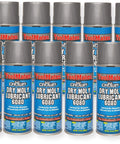 12-pack of Dry Moly Lubricant Aerosol Spray 11.6 Oz cans, high temperature, bonds to metal, reduces wear without attracting dust.
